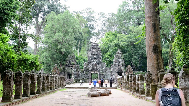 吴哥窟古老的佛教高棉寺，帕拉汗寺视频素材