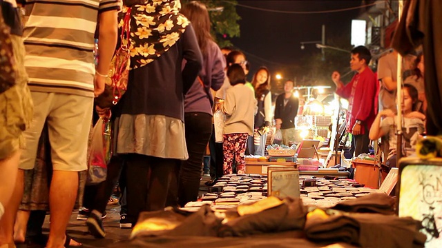 手工市场，夜市视频素材