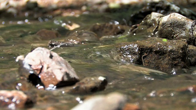 近距离的水流动溅视频素材