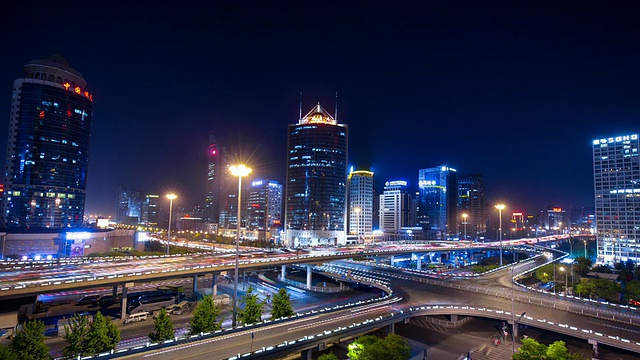 时光流逝，北京夜景视频素材