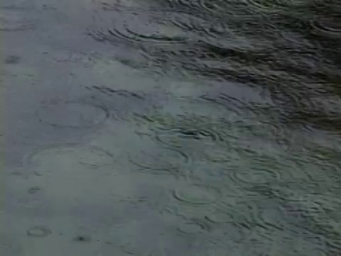 雨点落在平静的海面上视频素材