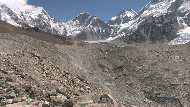 在Solu khumbu地区或珠穆朗玛峰地区徒步旅行。视频素材