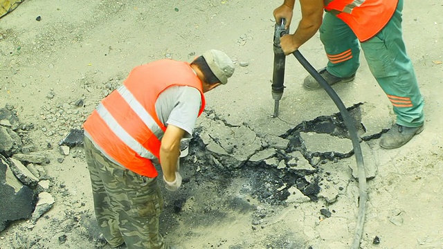 道路工人视频素材