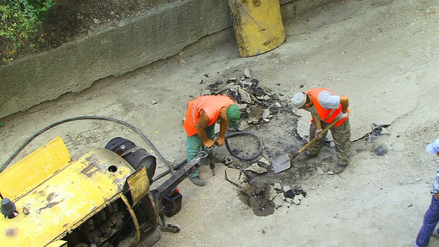 道路工人视频素材