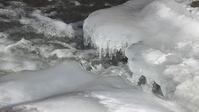 科罗拉多州普拉特河的冰雪正在融化视频素材