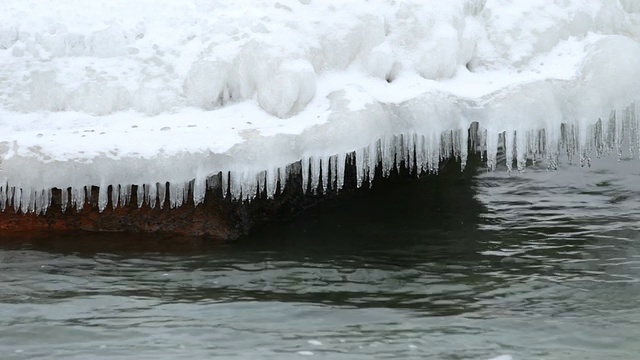 冰,岩石,水视频素材