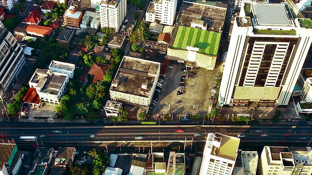 高角度的城市街道视频素材