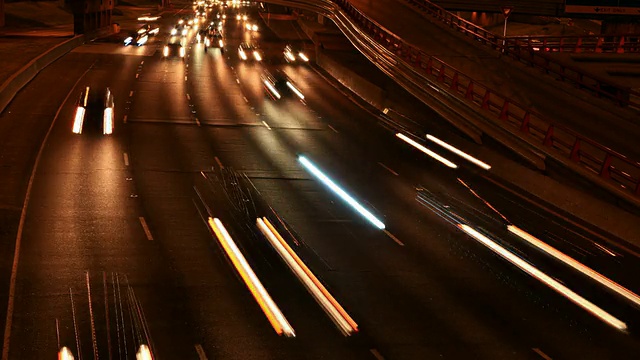 夜间公路交通时间流逝视频素材