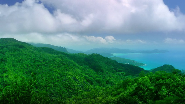 塞舌尔群岛海岸线。时间流逝视频素材