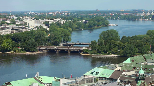 汉堡，德国/ Binnenalster -时间流逝视频素材