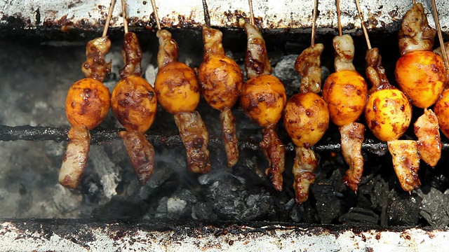 印尼菜鸡肉沙爹视频素材