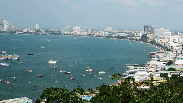 泰国芭堤雅湾海景的时间流逝视频下载