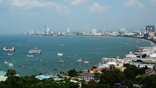 泰国芭堤雅湾海景的时间流逝视频下载