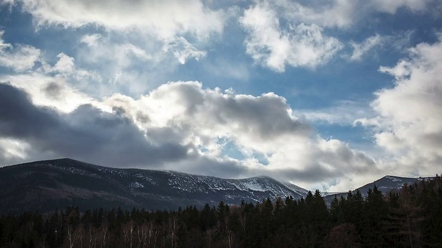 飘过雪山的云视频素材