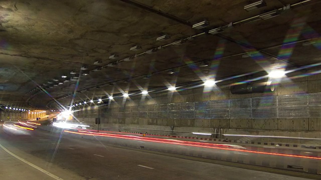 城市隧道交通夜景视频素材