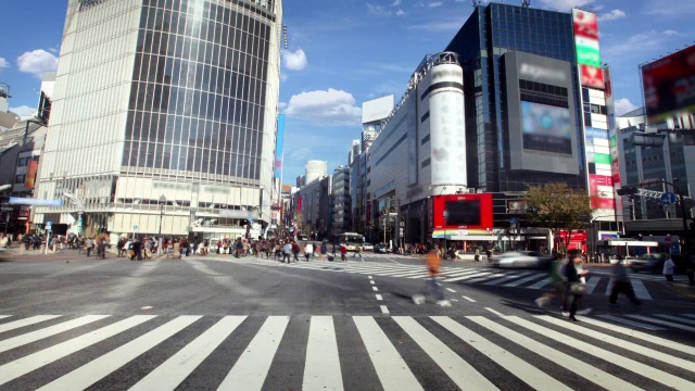 日本东京涩谷十字路口视频素材