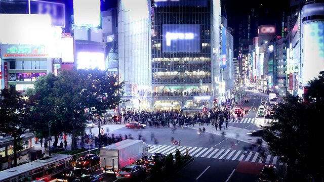 日本东京涩谷十字路口视频素材