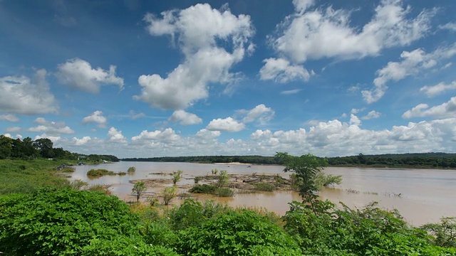 泰国乌汶府湄公河视频素材