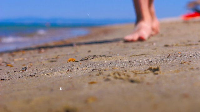 在海滩上散步视频素材