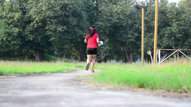 女士们在公园里慢跑视频素材