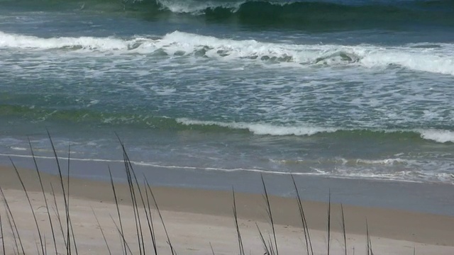 27秒的Just Waves Breaking On A bare Beach With Sound视频素材