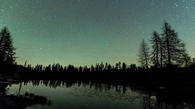 夜幕降临，费德拉湖上繁星满天视频素材