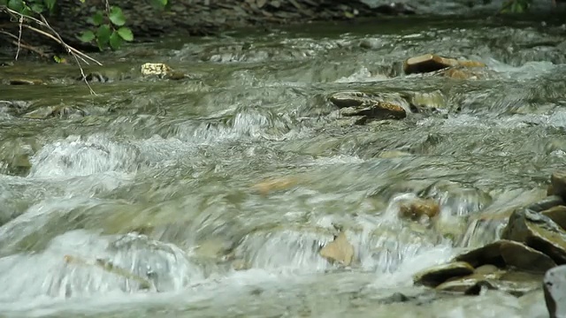 小溪在河里流动视频素材