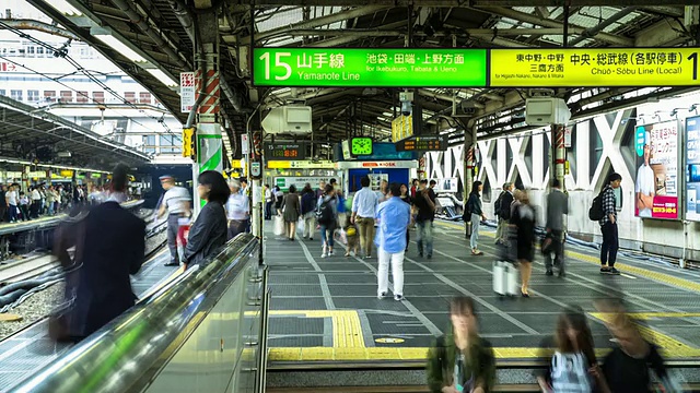 新宿站月台的时间跨度视频素材