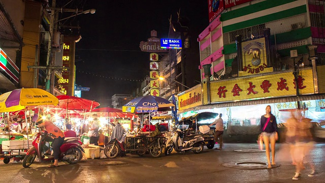 色彩缤纷的街头夜市。视频素材