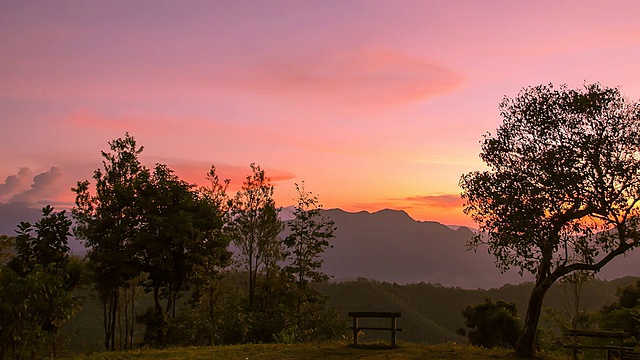 夕阳在山。(时间流逝)视频素材