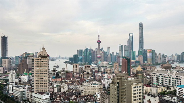 T/L WS HA PAN Shanghai Skyline /上海，中国视频素材