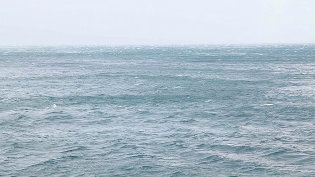 汹涌的大海在暴风雨中视频素材