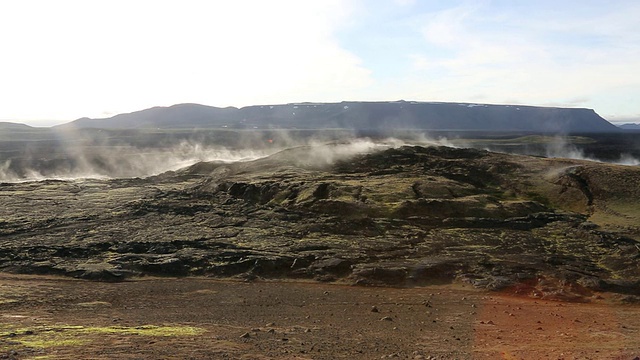 冰岛北部Hverir的蒸汽火山景观视频素材