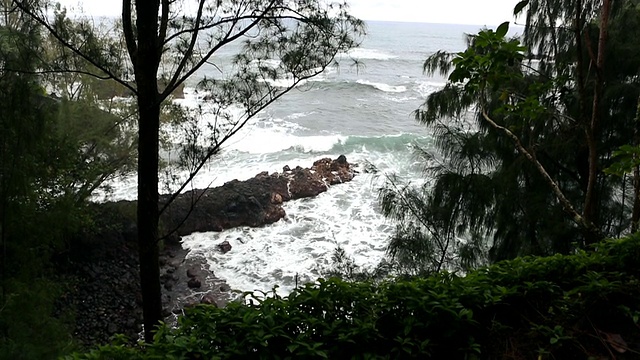 夏威夷的岩石海岸线视频素材