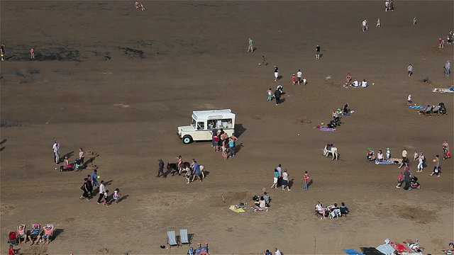 英国夏日沙滩风光视频素材