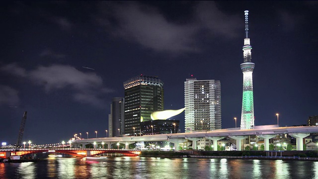 东京天空树的夜晚视频素材