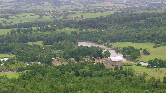 英国威尔特郡Longleat house的WS鸟瞰图视频素材