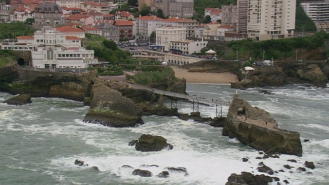 法国阿基坦大西洋海岸比亚里茨市拍摄视频素材