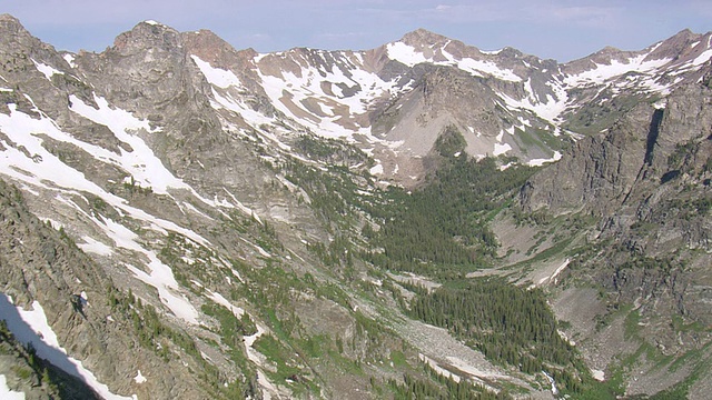 北叉雪鞋峡谷的WS鸟瞰图/怀俄明州，美国视频素材