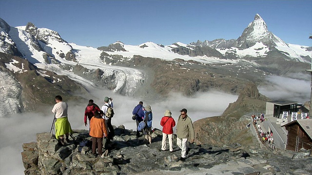 从Gorner Ridge看马特洪峰(Gornergrat)视频素材