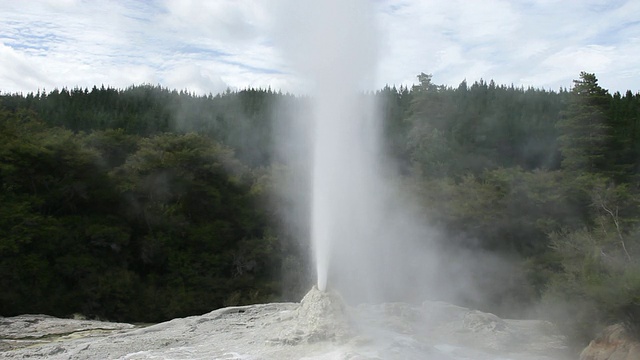 MS Shot of Rotorua喷泉/ Rotorua，新西兰视频素材