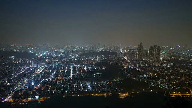 首尔江南地区夜景/韩国首尔视频素材