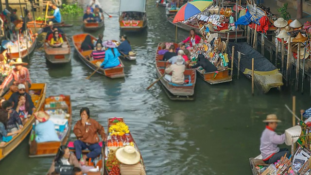 浮动市场(间隔拍摄)。视频素材