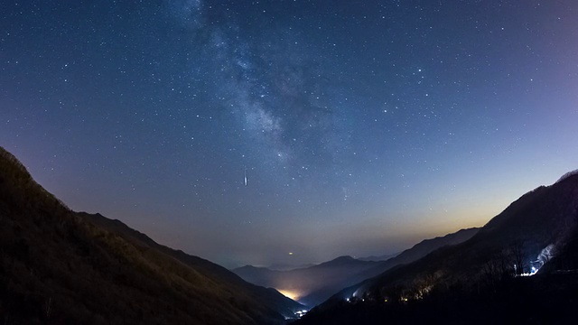 银河在星场山谷的观点视频素材