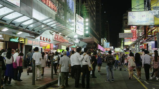 孟角购物区的夜景视频素材