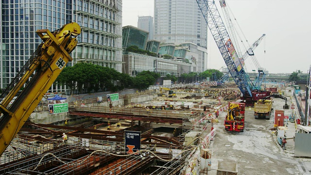 中环建筑地盘视频素材