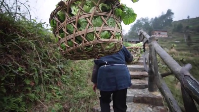 中国贵州朗德苗寨男子视频素材