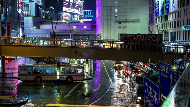 涉谷交通中的雨动延时视频素材