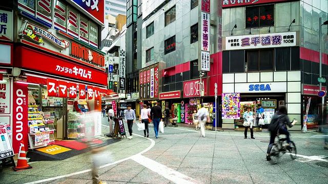 购物新宿附近- Panning Timelapse视频素材