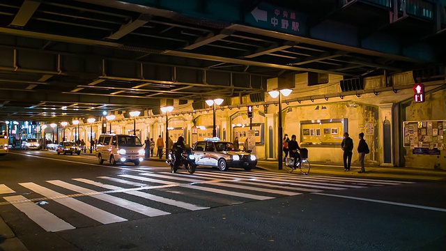 WS,行人在晚上. . Nakano,东京,日本视频素材